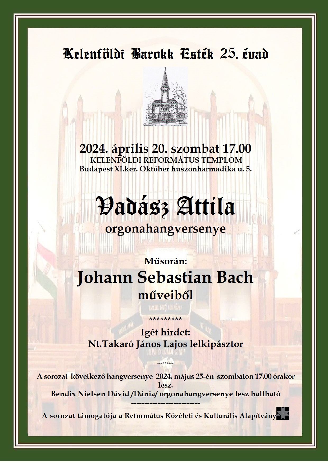Kelenföldi Barokk Esték plakát 2024. ápr. 20 Vadász Attila
