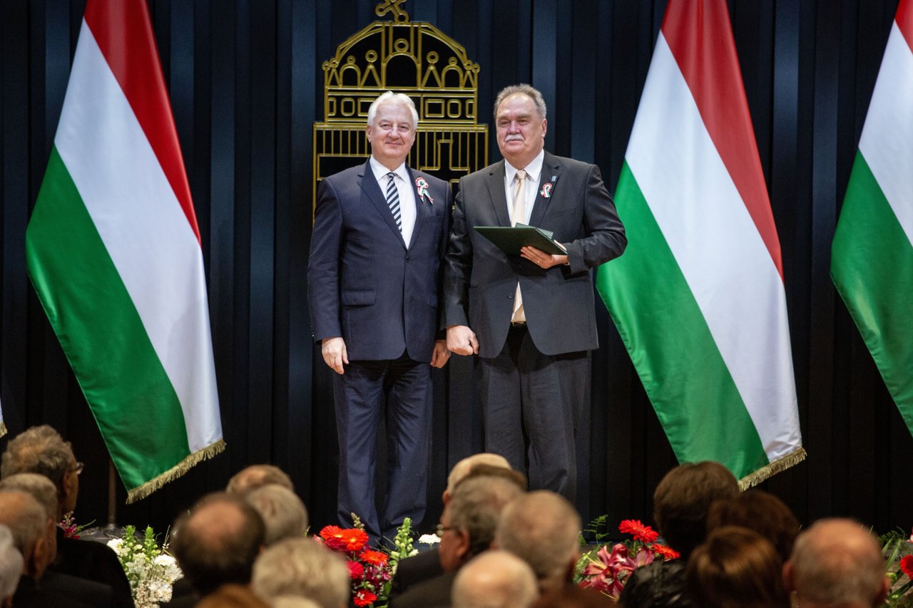 Semjén Zsolt, Cseri Miklós. Állami kitüntetések átadása, 2026. március 13. Karmelita-kolostor - Fotó: Todoroff Lázár