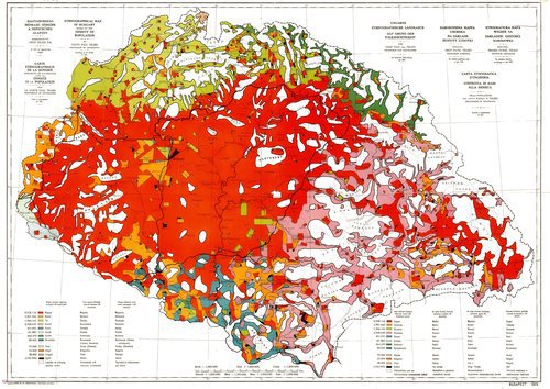 Carte Rouge; the map made by Teleki, which shows how many Hungarian people lived in the Charpatians in 1920