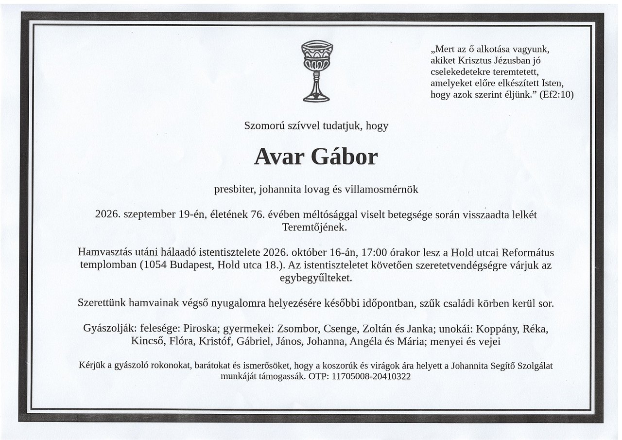 Avar-Gabor-bucsuistentisztelet