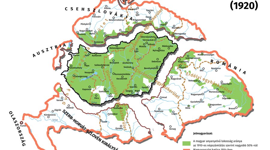 Trianon és a református egyházkerületek - Forrás: Refpedi.hu