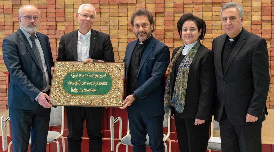 Molnár János, Balog Zoltán, Harout Selimian, Szíriai Örmény Református Egyházak Közösségének elnöke, Najla Kassab a Református Egyházak Világközösségének elnöke, Joseph Kassab, Libanoni és Szíriai Protestáns Egyh. Legfelsőbb Tanácsának eln. - 2021.11. 24