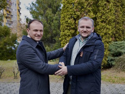 Szeghljánik Péter csonkapapi lelkész és Lovász Krisztán debreceni lelkész 2022. március - Fotó: Zelenka Attila