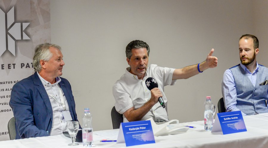 Nemzetközi zöldmozgalom: ellenünk, vagy általunk?- Reformátusok Szárszói Konferenciája 2021 Kaderják Péter, Schiffer András, Uri Dénes Mihály Fotó: Bazánth Ivola