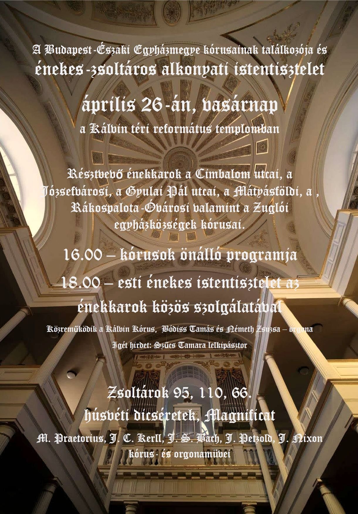 kórustalálkozó plakát 2026 április, Kálvin tér