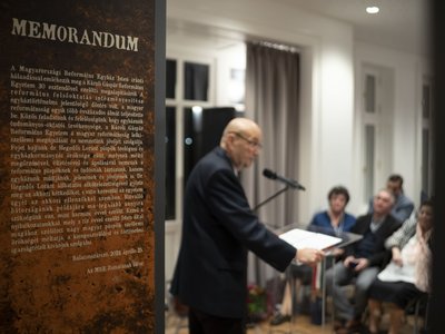 Steinbach József. Hegedűs Loránt kiállítás megnyitó Leányfalu 2023. november 11. Fotó: Todoroff Lázár