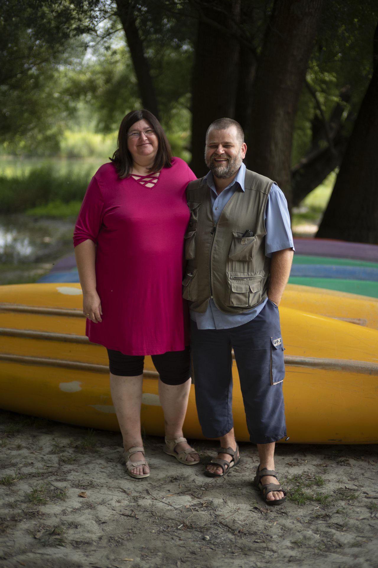 Prikler György és felesége, Ágnes . kenu, Duna 2023 nyár Fotó: Todoroff Lázár