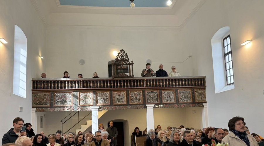 Rétfalu felújított temploma , hálaadó istentisztelet, 2026. február 14. - Fotó: Facebook / Szenn Péter